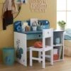 Bureau Maternelle ROAAR Blanc Moyen Uni Avec Decor - Vertbaudet -Produits Pour Bébé bureau maternelle roaar