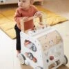 Chariot De Marche Cube D'activités Avec Freins En Bois FSC® Multicolore - Vertbaudet -Produits Pour Bébé chariot de marche cube dactivites avec freins en bois fsc