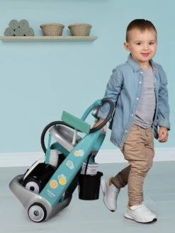 Chariot De Ménage Avec Aspirateur - SMOBY Bleu - Smoby -Produits Pour Bébé chariot de menage avec aspirateur smoby 5