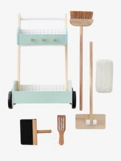 Chariot De Ménage En Bois FSC® Vert - Vertbaudet -Produits Pour Bébé chariot de menage en bois fsc 4