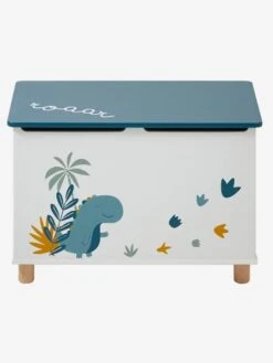 Coffre à Jouets Dinosaure Blanc Imprimé - Vertbaudet -Produits Pour Bébé coffre a jouets dinosaure 2
