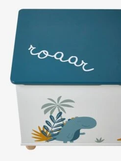 Coffre à Jouets Dinosaure Blanc Imprimé - Vertbaudet -Produits Pour Bébé coffre a jouets dinosaure 3
