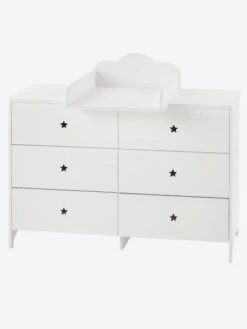 Commode 6 Tiroirs LIGNE SIRIUS Blanc Clair Uni - Vertbaudet -Produits Pour Bébé commode 6 tiroirs ligne sirius 2
