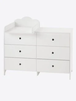 Commode 6 Tiroirs LIGNE SIRIUS Blanc Clair Uni - Vertbaudet -Produits Pour Bébé commode 6 tiroirs ligne sirius 3