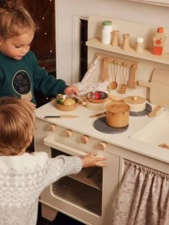 Cuisinette équipée Avec Rideau - En Bois FSC® Multicolore - Vertbaudet -Produits Pour Bébé cuisinette equipee avec rideau en bois fsc 5