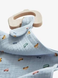 Doudou En Gaze De Coton + Hochet Bois EN VOITURE SIMON Multicolore - Vertbaudet -Produits Pour Bébé doudou en gaze de coton hochet bois en voiture simon 5
