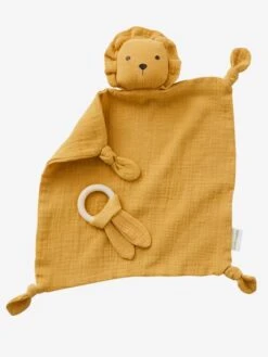 Doudou En Gaze De Coton + Hochet Rond Vert - Vertbaudet -Produits Pour Bébé doudou en gaze de coton hochet rond 4