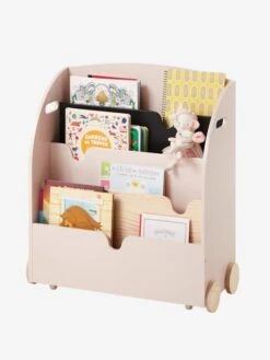 Etagère Pour Livres à Roulettes LIGNE SCHOOL Rose - Vertbaudet -Produits Pour Bébé etagere pour livres a roulettes ligne school 4