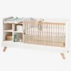 Lit Combiné 4 En 1 évolutif Avec Rangements Et Table à Langer COMBINID Blanc / Bois - Vertbaudet -Produits Pour Bébé lit combine 4 en 1 evolutif avec rangements et table a langer combinid