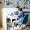 Lit Mi Hauteur Avec Bureau Coulissable Combiné CAMELEO Blanc Mate - Vertbaudet -Produits Pour Bébé lit mi hauteur avec bureau coulissable combine cameleo