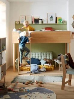 Lit Mi-hauteur LIGNE CONFETTI NATURE Marron - Vertbaudet -Produits Pour Bébé lit mi hauteur ligne confetti nature 3