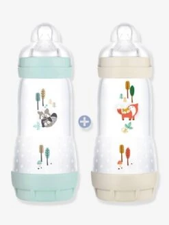 Lot De 2 Biberons 320 Ml MAM Easy Start Anti-colique Time For Love Aqua - Mam