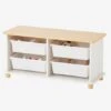Meuble De Rangement + 4 Bacs LIGNE PTILOU Blanc/bois - Vertbaudet -Produits Pour Bébé meuble de rangement 4 bacs ligne ptilou