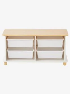 Meuble De Rangement + 4 Bacs LIGNE PTILOU Blanc/bois - Vertbaudet -Produits Pour Bébé meuble de rangement 4 bacs ligne ptilou 3