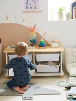Meuble De Rangement + 4 Bacs LIGNE PTILOU Blanc/bois - Vertbaudet -Produits Pour Bébé meuble de rangement 4 bacs ligne ptilou 5