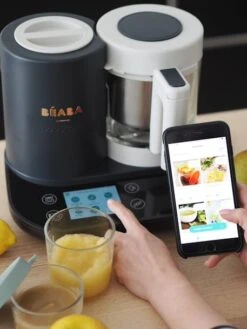 Robot Connecté BEABA Babycook Smart Gris Anthracite/blanc - Beaba -Produits Pour Bébé robot connecte beaba babycook smart 2