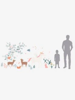 Sticker Géant Forêt Enchantée Gris - Vertbaudet -Produits Pour Bébé sticker geant foret enchantee 2