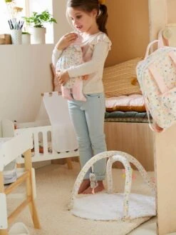 Tapis D'éveil Pour Poupon En Gaze De Coton Rose - Vertbaudet -Produits Pour Bébé tapis deveil pour poupon en gaze de coton 1