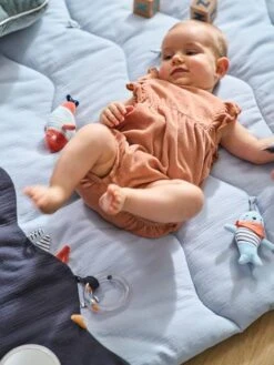 Tapis D'éveil Souple Sans Arche LEON SUR LE PONTON Bleu - Vertbaudet -Produits Pour Bébé tapis deveil souple sans arche leon sur le ponton 2