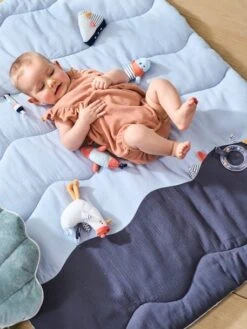 Tapis D'éveil Souple Sans Arche LEON SUR LE PONTON Bleu - Vertbaudet -Produits Pour Bébé tapis deveil souple sans arche leon sur le ponton 3