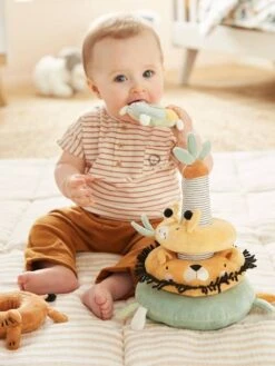 Tour à Empiler En Tissu TANZANIE Multicolore - Vertbaudet -Produits Pour Bébé tour a empiler en tissu tanzanie 2